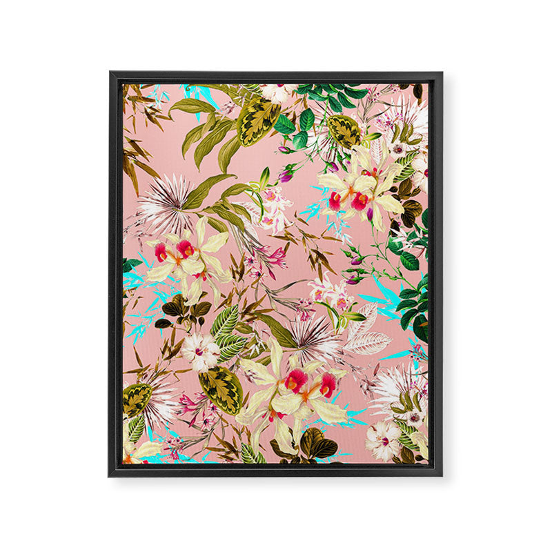 Gardenia | Vintage Botanical Nature Pattern | Blush Boho Plants Garden Floral Framed Canvas Print Gallery Image 6