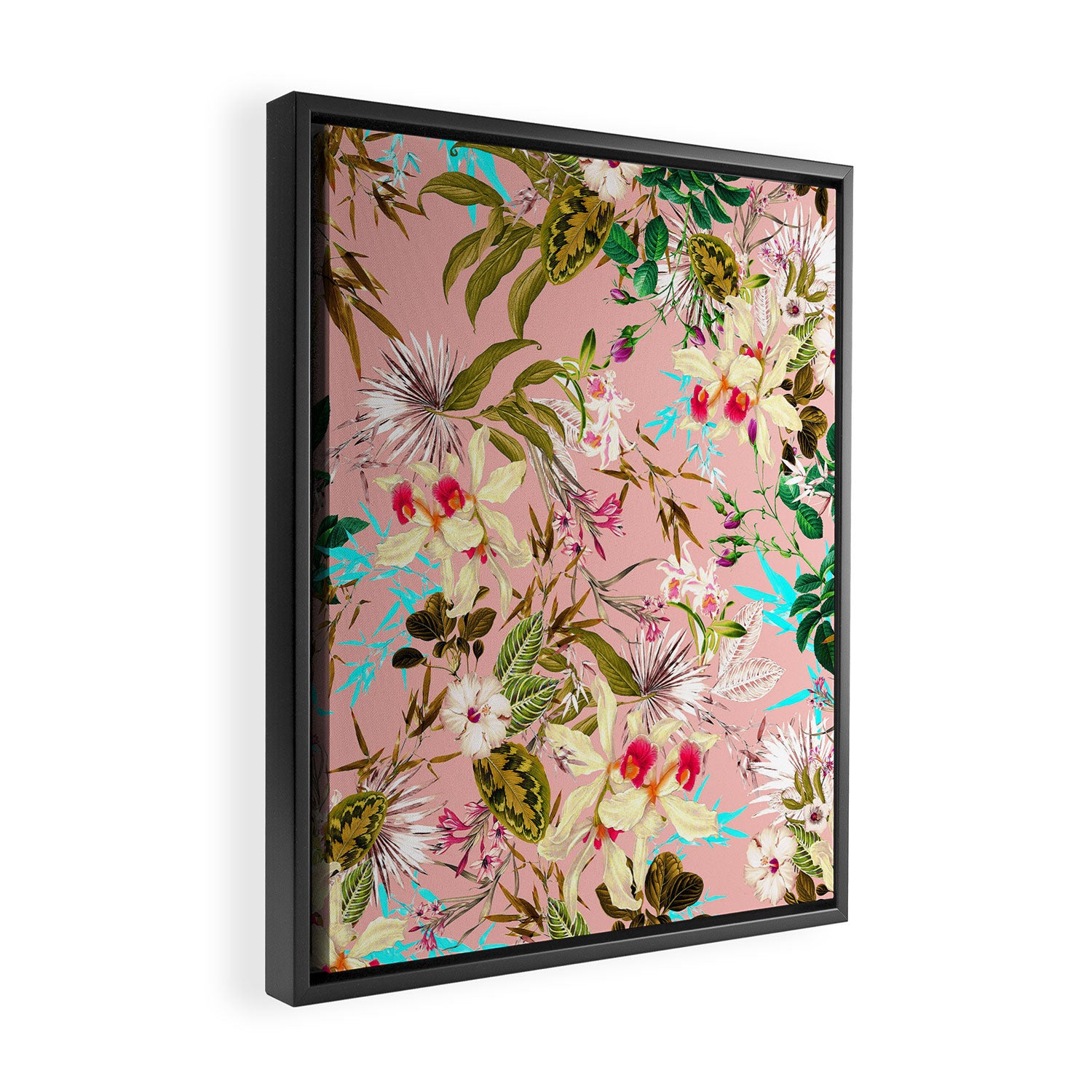 Gardenia | Vintage Botanical Nature Pattern | Blush Boho Plants Garden Floral Framed Canvas Print Gallery Image 2