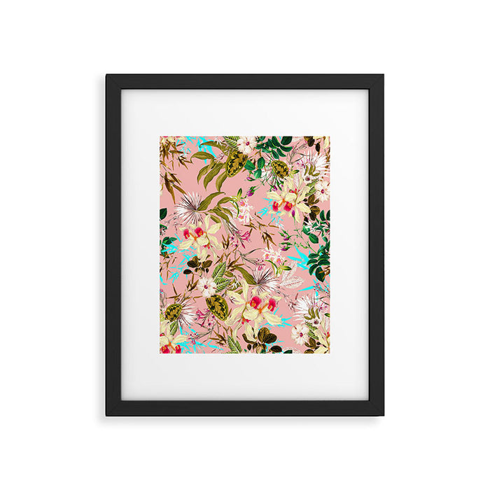 Gardenia | Vintage Botanical Nature Pattern | Blush Boho Plants Garden Floral Framed Art Print Gallery Image 1