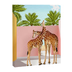 Giraffe Villa | Contemporary Modern Architecture Digital Graphic Art | Wildlife Animals Palm Exotic Canvas Print Gallery Image 8