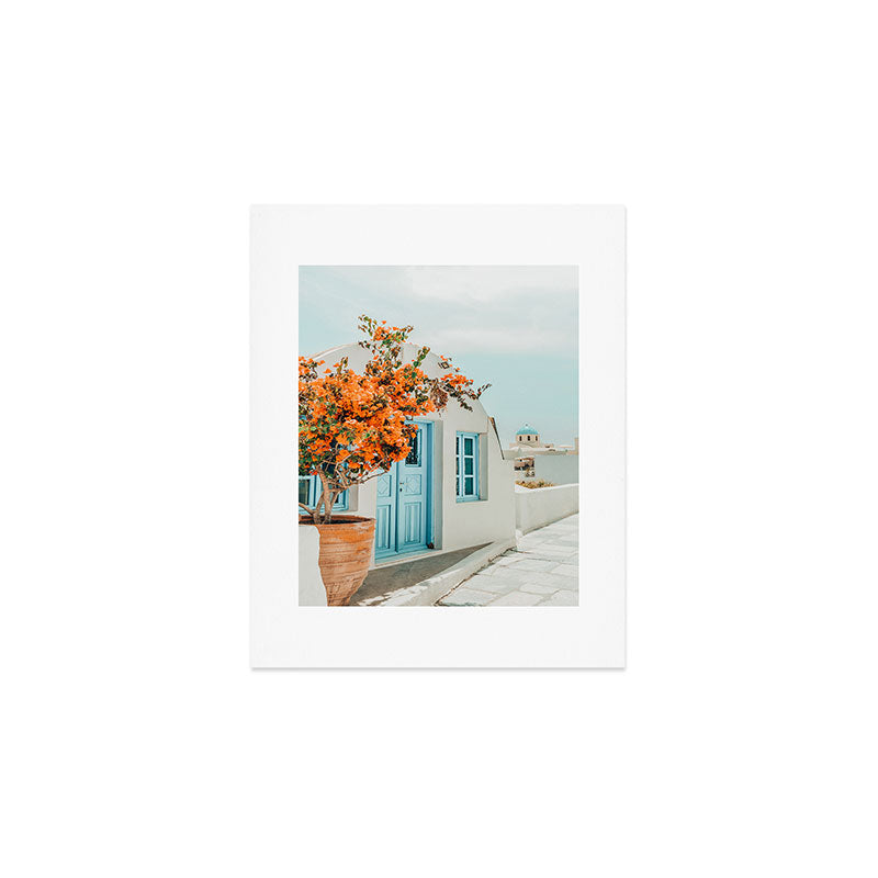 Greece Airbnb, Greece Photography Travel Digital Art, Scenic Landscape Architecture, White Building Art Print Gallery Image 1