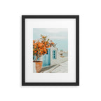 Greece Airbnb, Greece Photography Travel Digital Art, Scenic Landscape Architecture, White Building Framed Art Print Gallery Image 5