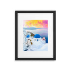 Greek Fantasy, Greece Travel Tropical Photography, Nature Landscape Ocean Architecture Graphic Framed Art Print Gallery Image 5