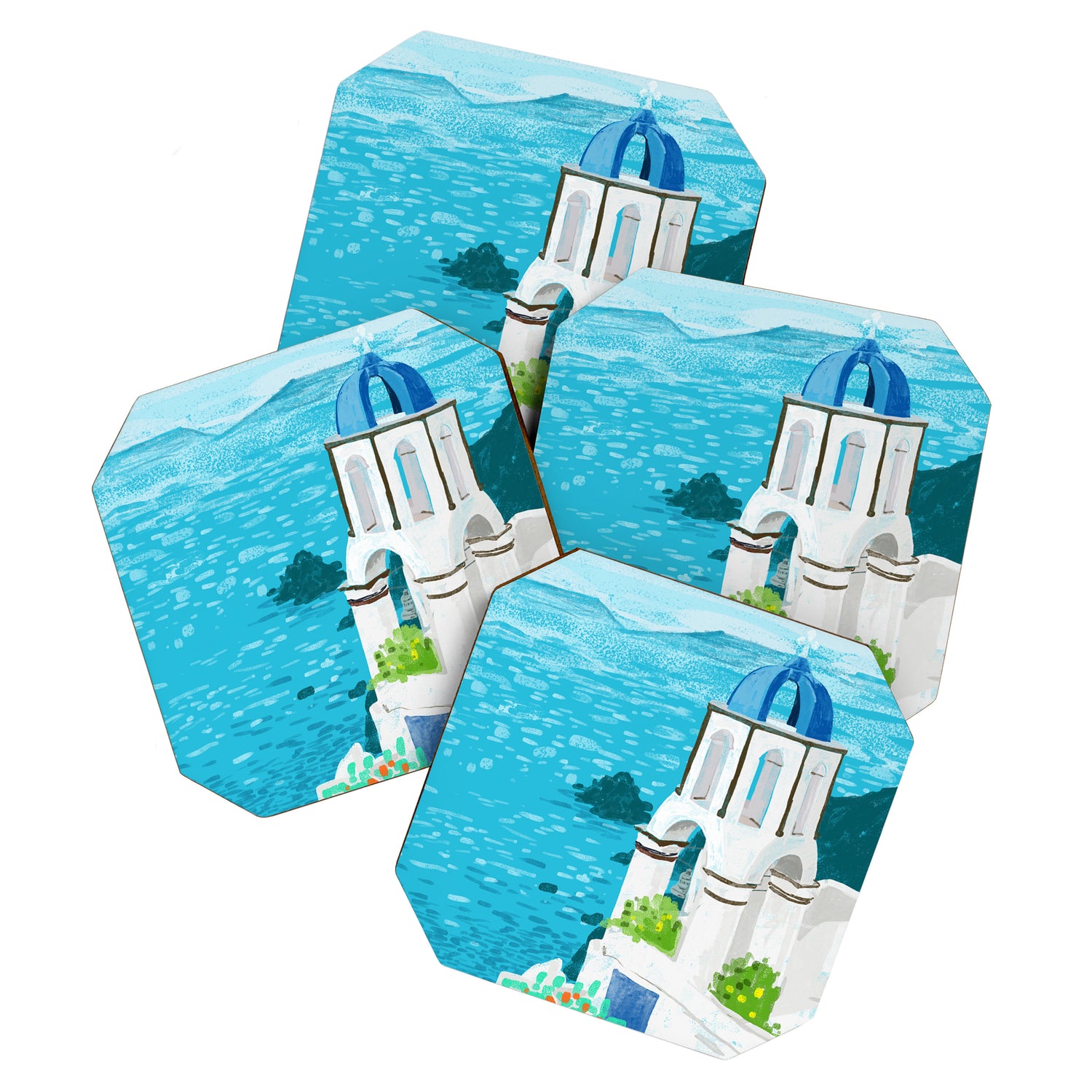 Greek Landscape #painting #travel #greece Coaster Gallery Image 1