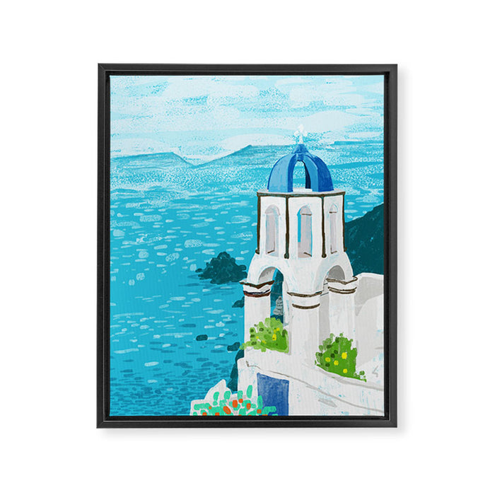 Greek Landscape #painting #travel #greece Framed Canvas Print Gallery Image 1