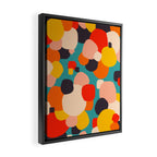 Happy Thoughts Rush In, Positivity Growth Mindset Abstract Painting, Colorful Retro Shapes Brush Strokes, Eclectic Bohemian Fun Celebration Confetti Framed Canvas Print Gallery Image 2