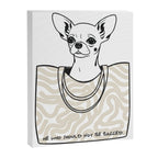 He Who Should Not Be Bagged | Cute Dog Chihuahua Fashion Quote Line Art, Pet Animal Movie Pun Funny, Typography Letters Phrase Dialogue Words, Contemporary Modern Minimal Patterned Bag Canvas Print Gallery Image 6