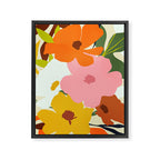 Hello Spring, Floral Nature Pastel Botanical Painting, Bohemian Mid-Century Contemporary Eclectic Plants Garden Framed Canvas Print Gallery Image 6