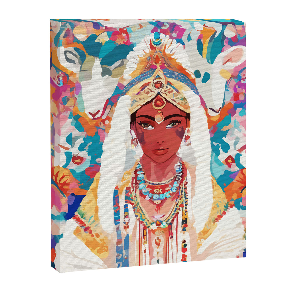 Her Highness, Royal Princess Royalty Queen, Boss Lady Brown Girl Boss, Bohemian Eclectic Heir Empower Portrait Canvas Print Gallery Image 8