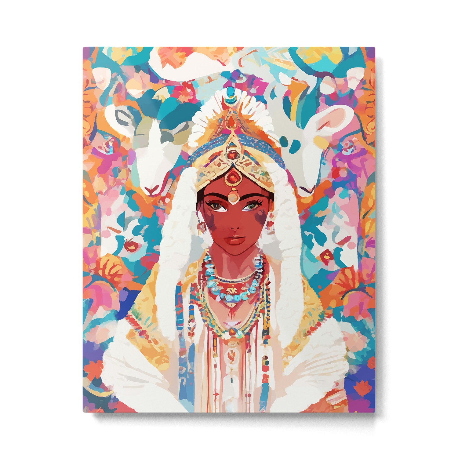 Her Highness, Royal Princess Royalty Queen, Boss Lady Brown Girl Boss, Bohemian Eclectic Heir Empower Portrait Metal Print Gallery Image 6