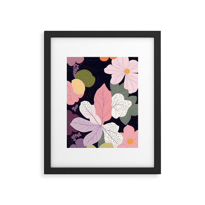 Hope Blossoms, Nature Botanical Dark Garden, Positivity Blush Pastel Bohemian, Vintage Illustration Painting Neutral Eclectic Plants Framed Art Print Gallery Image 1