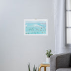 Hot Summer Day | Beachy Watercolor Painting | Ocean Sea Surf Swim | Vacation Travel Staycation Waves Art Print Gallery Image 3