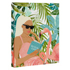 How To Become a Flamingo Illustration, Human Nature Connection, Woman Fashion Travel Canvas Print Gallery Image 3