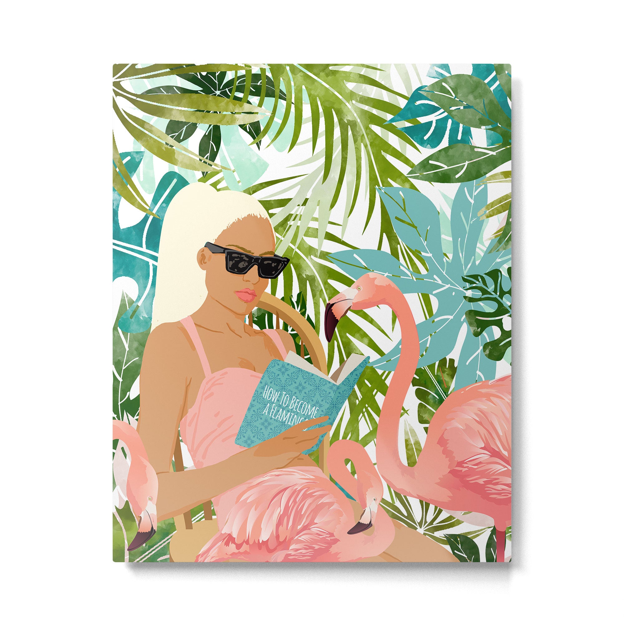 How To Become a Flamingo Illustration, Human Nature Connection, Woman Fashion Travel Metal Print Gallery Image 4