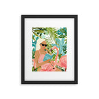 How To Become a Flamingo Illustration, Human Nature Connection, Woman Fashion Travel Framed Art Print Gallery Image 5