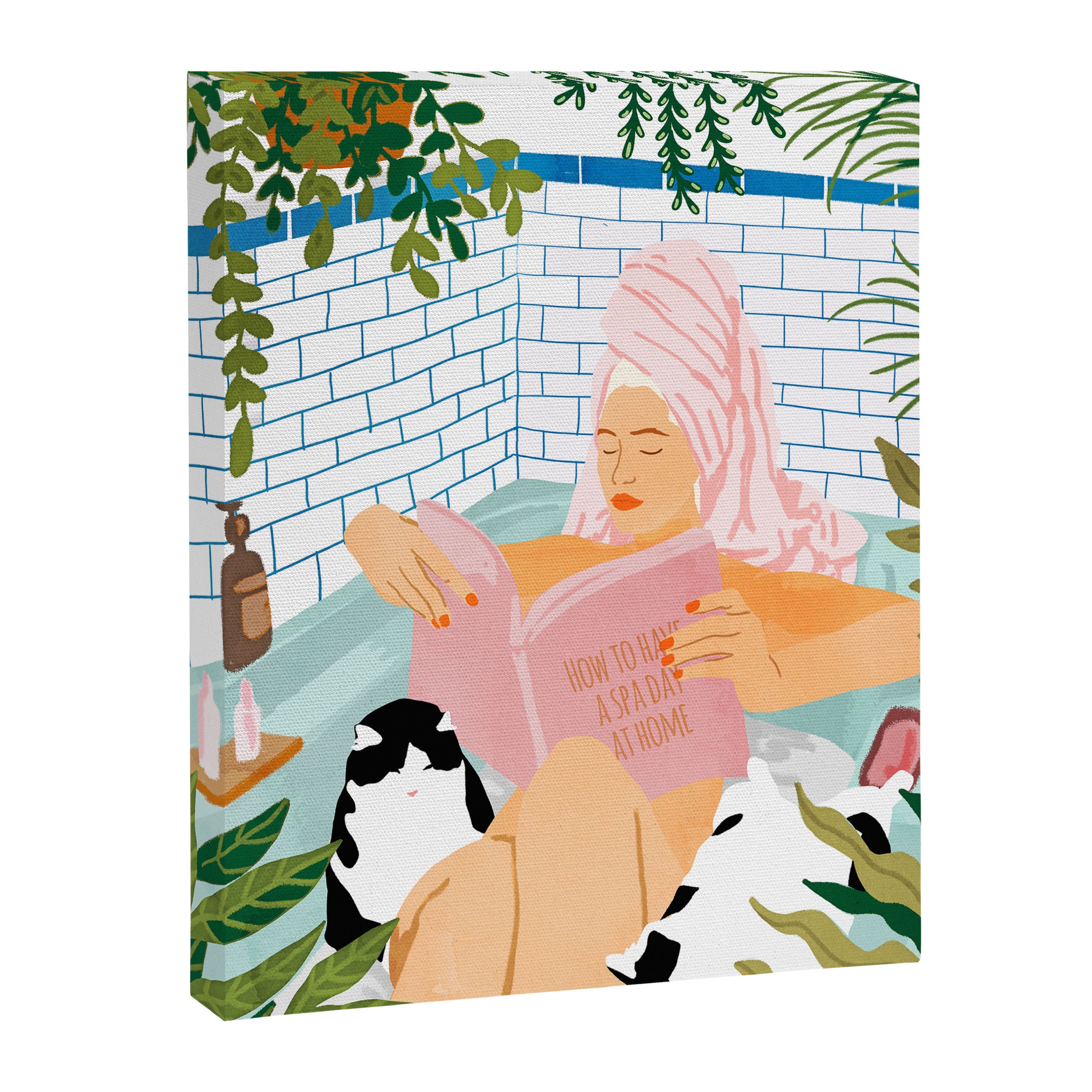 How To Have A Cat Spa Day At Home | Modern Bohemian Home Décor | Pet Bathroom Urban Jungle  Canvas Print Gallery Image 6