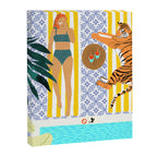 How To Vacay With Your Tiger, Human Animal Connection Illustration, Tropical Travel Morocco Painting Canvas Print Gallery Image 6