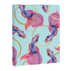 HullaHoops, Eclectic Colorful Fish Graphic Design, Animals Gold Rings Surrealism Quirky Canvas Print Gallery Image 6