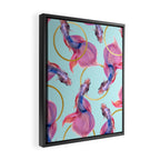 HullaHoops, Eclectic Colorful Fish Graphic Design, Animals Gold Rings Surrealism Quirky Framed Canvas Print Gallery Image 2