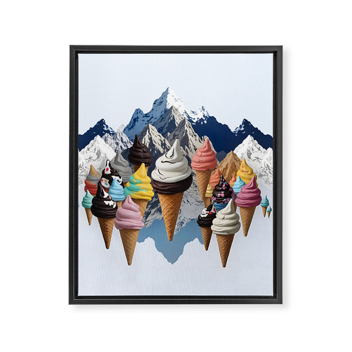 Ice cream Mountains Framed Canvas Print Gallery Image 1