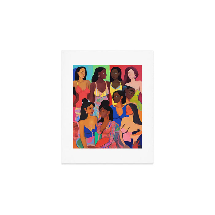 Identities, Woman Equality Human Rights, Female Individuality Feminist People, Friends Eclectic Bohemian Fashion Rustic Support System Painting  Art Print Gallery Image 1