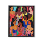 Identities, Woman Equality Human Rights, Female Individuality Feminist People, Friends Eclectic Bohemian Fashion Rustic Support System Painting  Framed Canvas Print Gallery Image 8