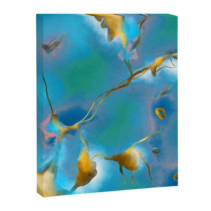 In My Veins, Abstract Marble Gold Texture, Eclectic Painting Resin Bohemian, Contemporary Luxe Chic Luxury Canvas Print Gallery Image 1