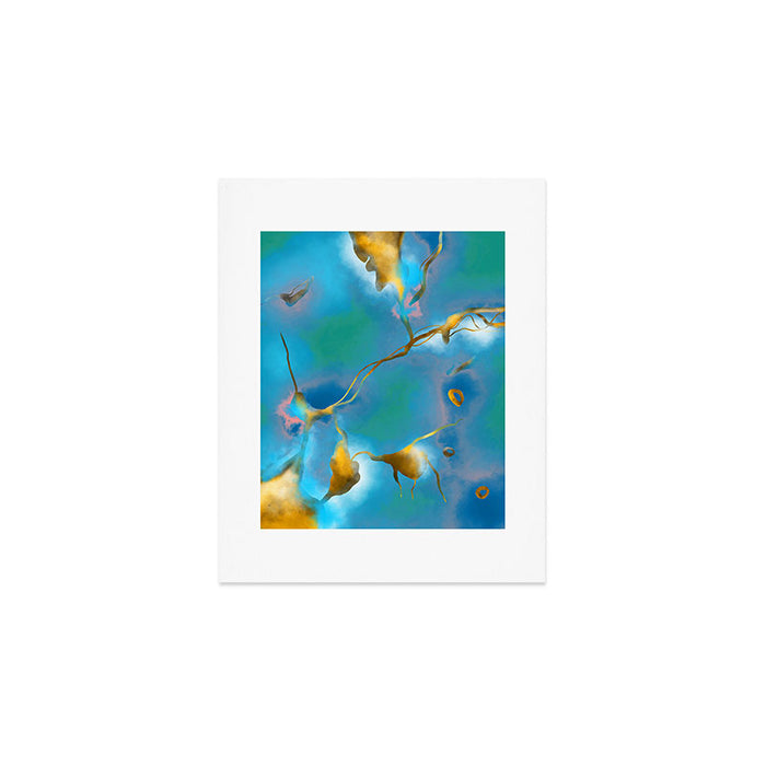 In My Veins, Abstract Marble Gold Texture, Eclectic Painting Resin Bohemian, Contemporary Luxe Chic Luxury Art Print Gallery Image 1