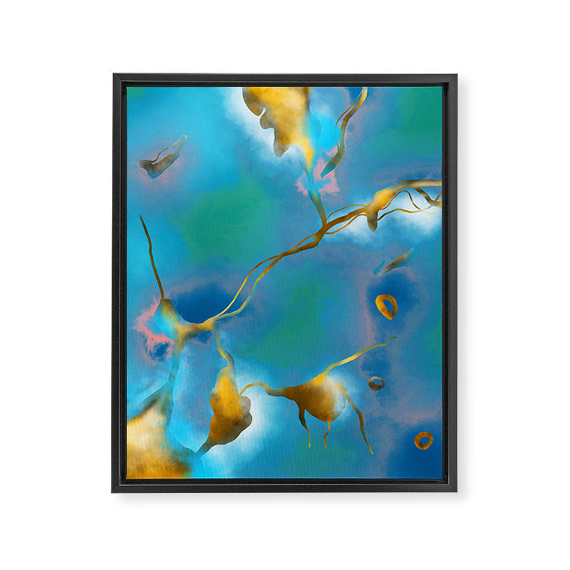 In My Veins, Abstract Marble Gold Texture, Eclectic Painting Resin Bohemian, Contemporary Luxe Chic Luxury Framed Canvas Print Gallery Image 6