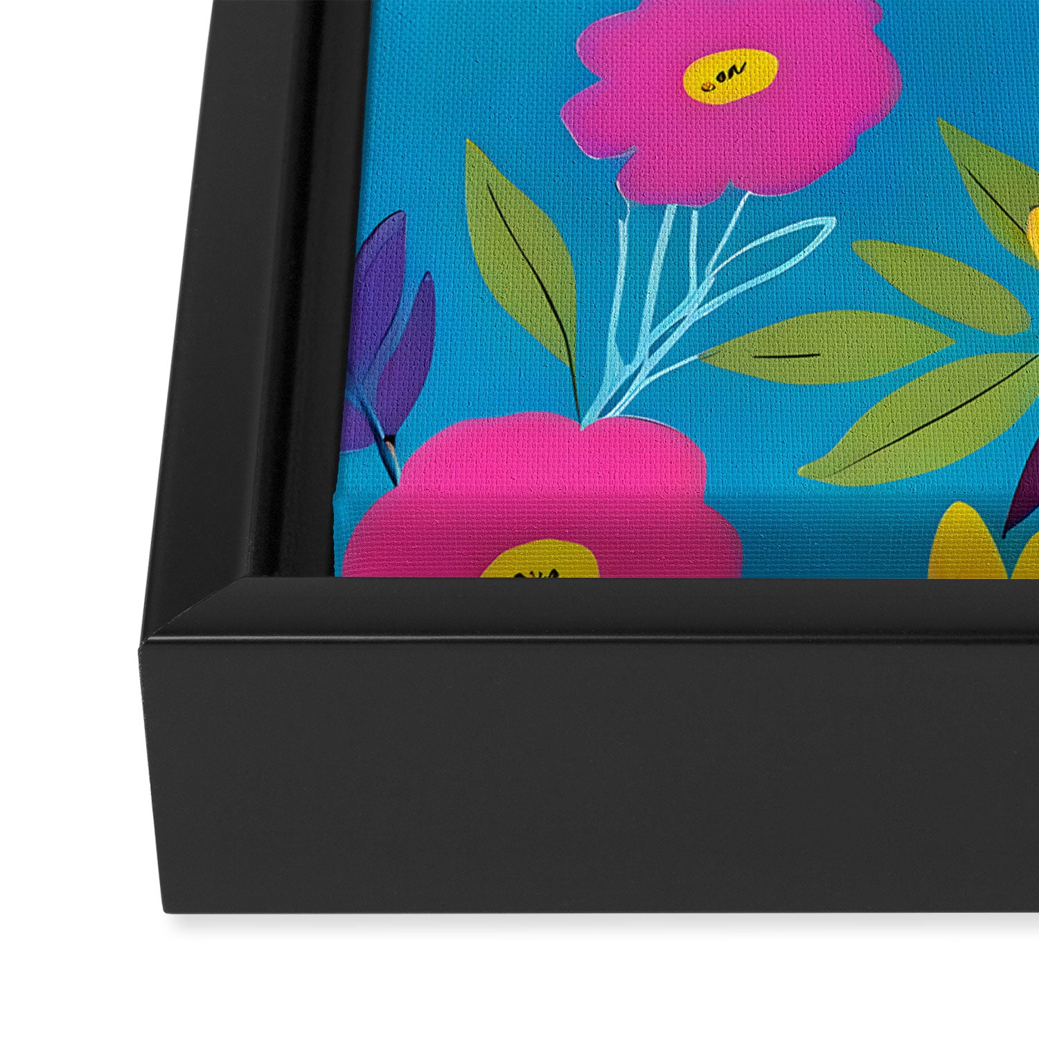 Indigo Blossom Framed Canvas Print Gallery Image 3