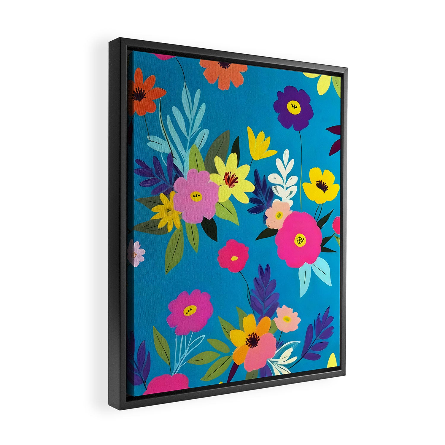 Indigo Blossom Framed Canvas Print Gallery Image 2