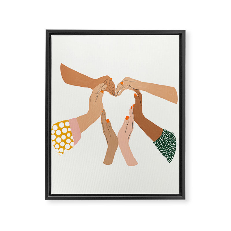 Indiscrimination | Anti-Racism Painting | Unity Illustration | Women Empowerment Growth Mindset Framed Canvas Print Gallery Image 8