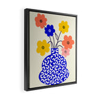 Inheritance, Flower Pot Botanical Floral, Eclectic Bohemian Concept Pop of Color, Dopamine Positivity Plants Nature Heredity Contemporary Framed Canvas Print Gallery Image 2