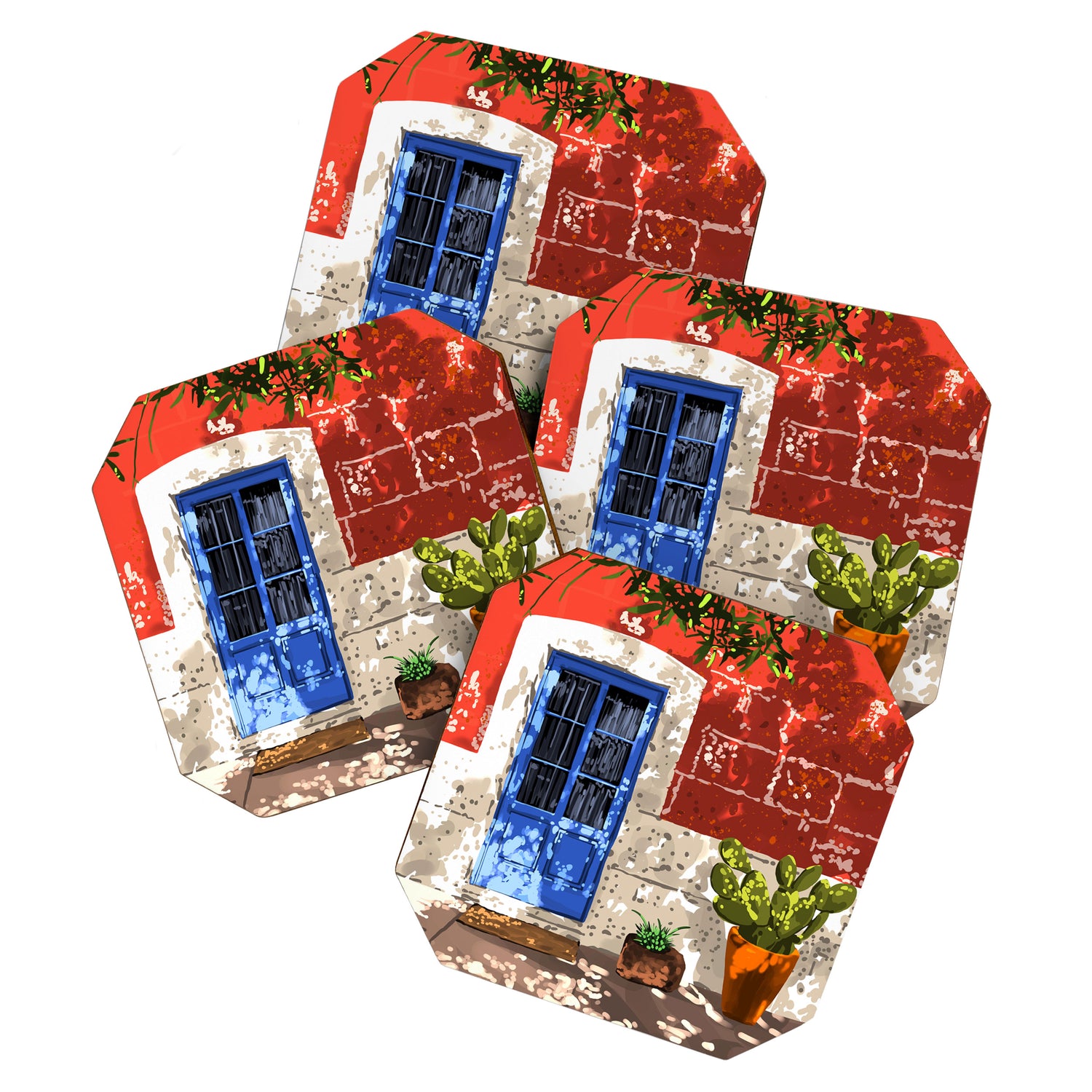 Intentful Living | Summer Architecture Travel Positivity | Optimism Good Vibes Bohemian House Door Coaster Gallery Image 1