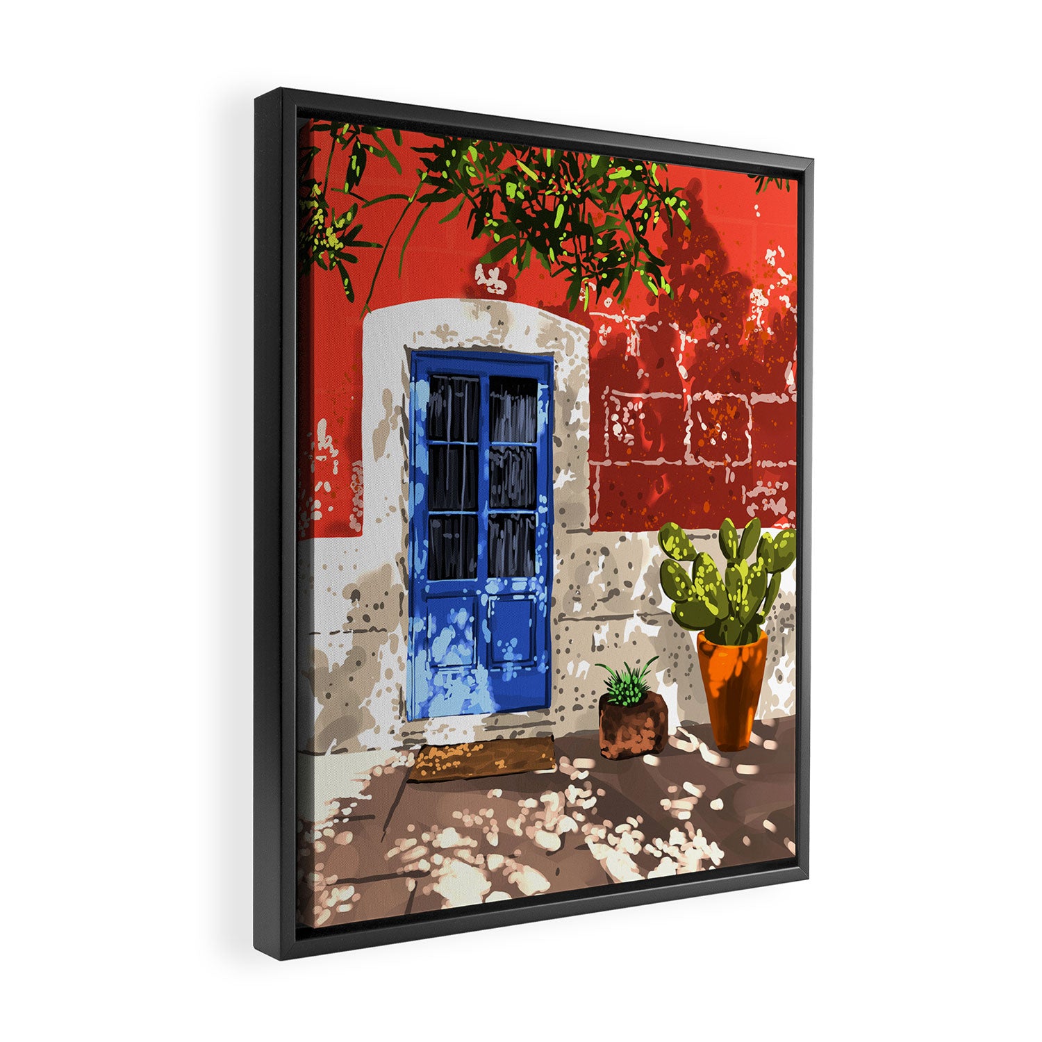 Intentful Living | Summer Architecture Travel Positivity | Optimism Good Vibes Bohemian House Door Framed Canvas Print Gallery Image 2