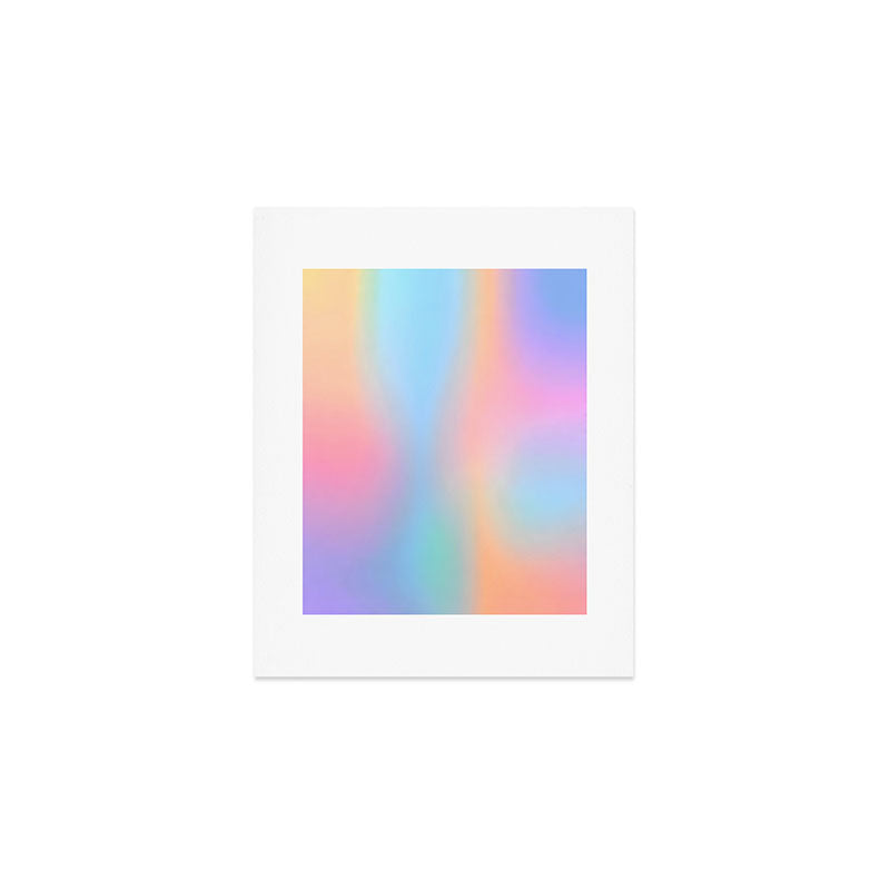Iridescent Series 01, Pastel Gradient Holograph Energy, Aura Spiritual Vibrant Minimal, Abstract Aesthetic Bohemian Art Print Gallery Image 1
