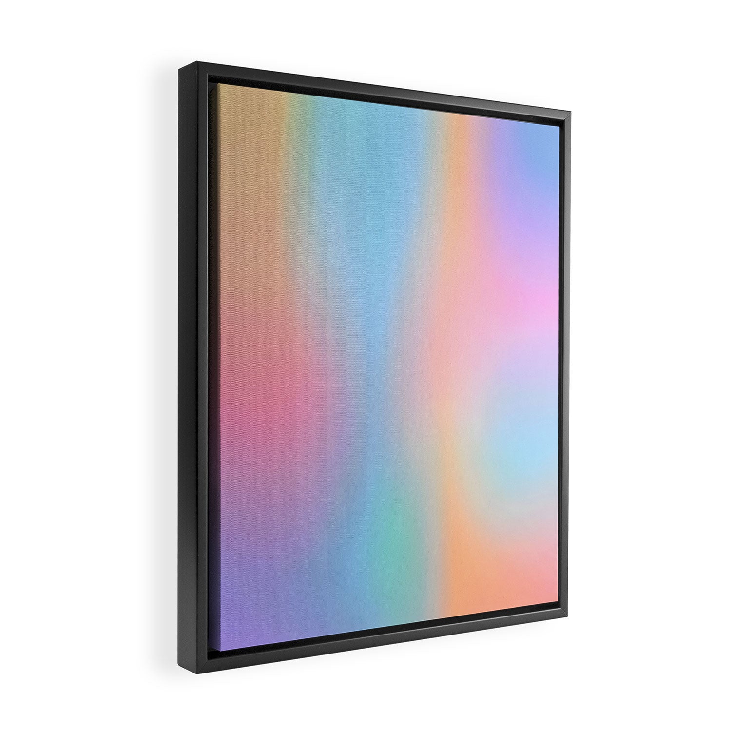 Iridescent Series 01, Pastel Gradient Holograph Energy, Aura Spiritual Vibrant Minimal, Abstract Aesthetic Bohemian Framed Canvas Print Gallery Image 2