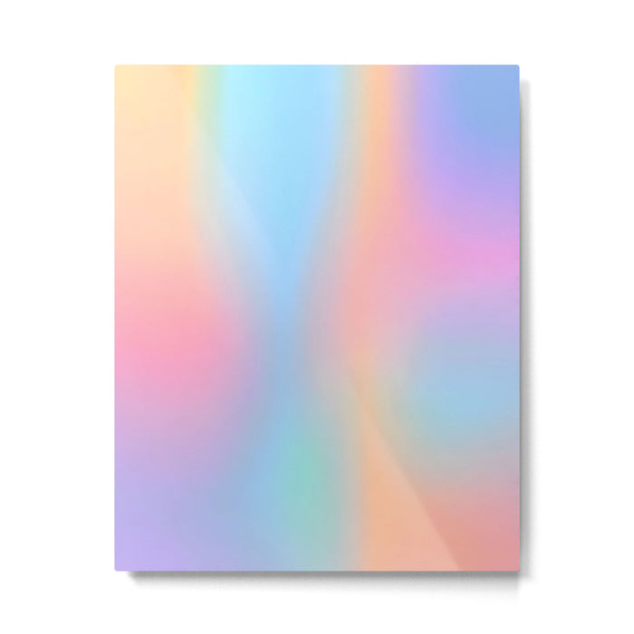 Iridescent Series 01, Pastel Gradient Holograph Energy, Aura Spiritual Vibrant Minimal, Abstract Aesthetic Bohemian Metal Print Gallery Image 1