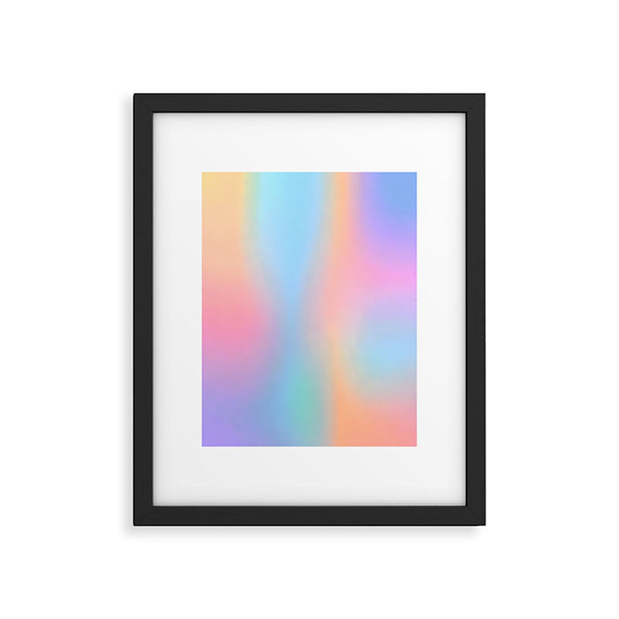 Iridescent Series 01, Pastel Gradient Holograph Energy, Aura Spiritual Vibrant Minimal, Abstract Aesthetic Bohemian Framed Art Print Gallery Image 1