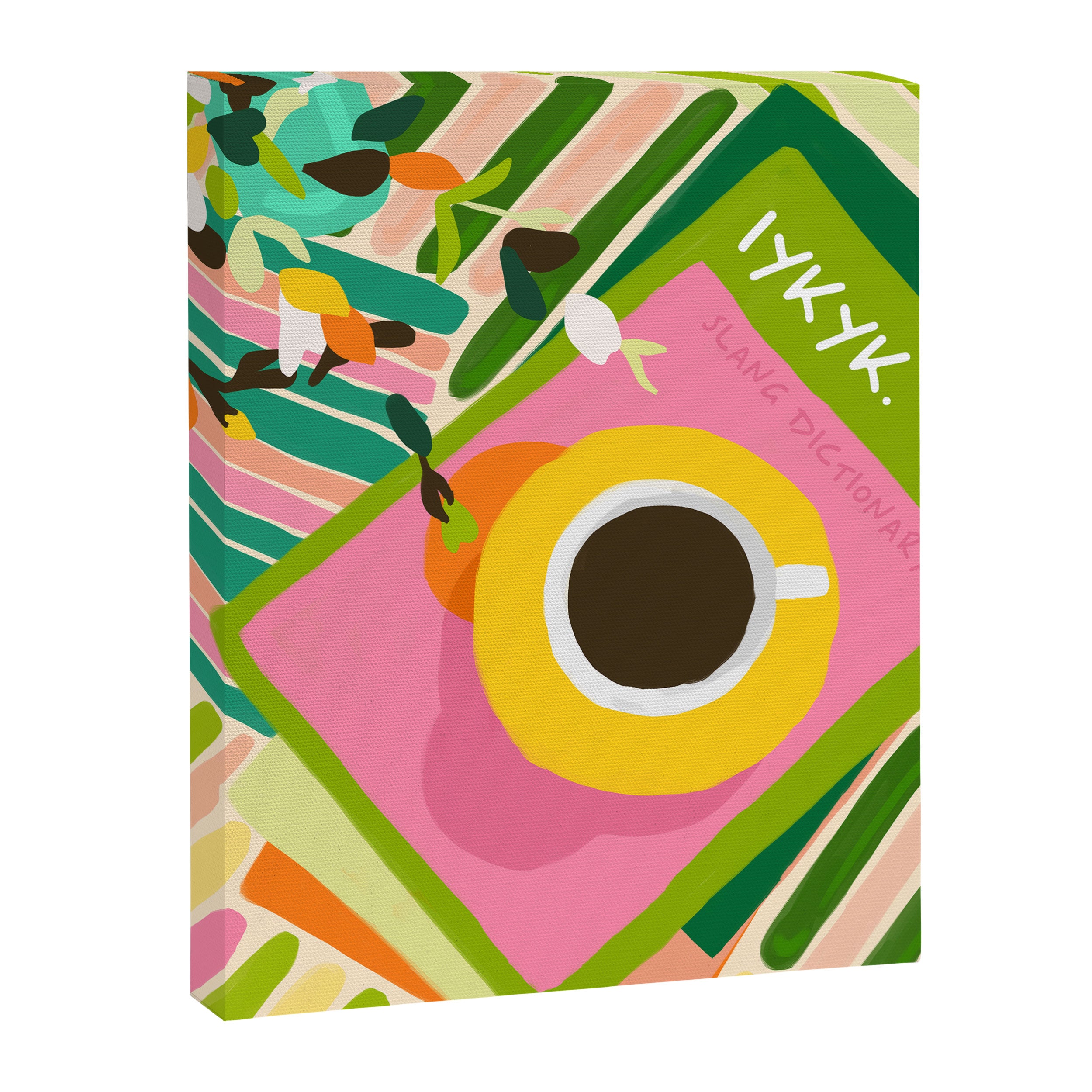 IYKYK, If You Know You Know, Typography Tea American Slang Quote Quirky, English Language Communication Millennials Whimsical Fun, Eclectic Bohemian Contemporary Painting Words Attitude Canvas Print Gallery Image 6
