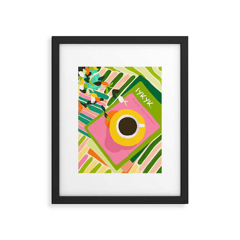IYKYK, If You Know You Know, Typography Tea American Slang Quote Quirky, English Language Communication Millennials Whimsical Fun, Eclectic Bohemian Contemporary Painting Words Attitude Framed Art Print Gallery Image 5