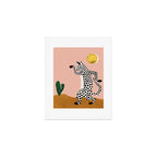 Jazzy Wild Cat, Dancing Leopard Animals Pets, Wildlife Bengal Cats Exotic, Cheetah Jungle Pastel Whimsical, Quirky Bohemian Modern Eclectic Art Print Gallery Image 1