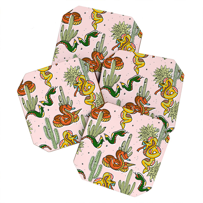 Join Or Die #illustration #wildlife #pattern Coaster Gallery Image 1
