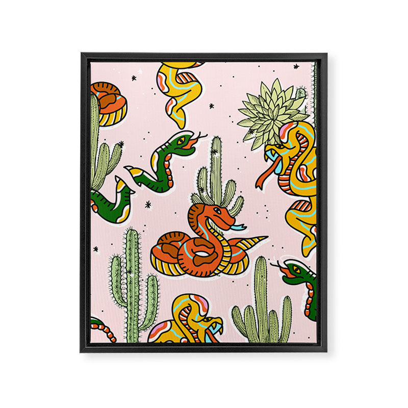 Join Or Die #illustration #wildlife #pattern Framed Canvas Print Gallery Image 8