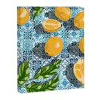 Juicy Lemons on Blue Moroccan Tiles Canvas Print Gallery Image 8
