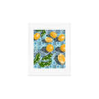 Juicy Lemons on Blue Moroccan Tiles Art Print Gallery Image 1