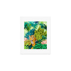 Jungle Tiger | Modern Bohemian Colorful Forest | Tropical Botanical Nature Watercolor Painting Art Print Gallery Image 1