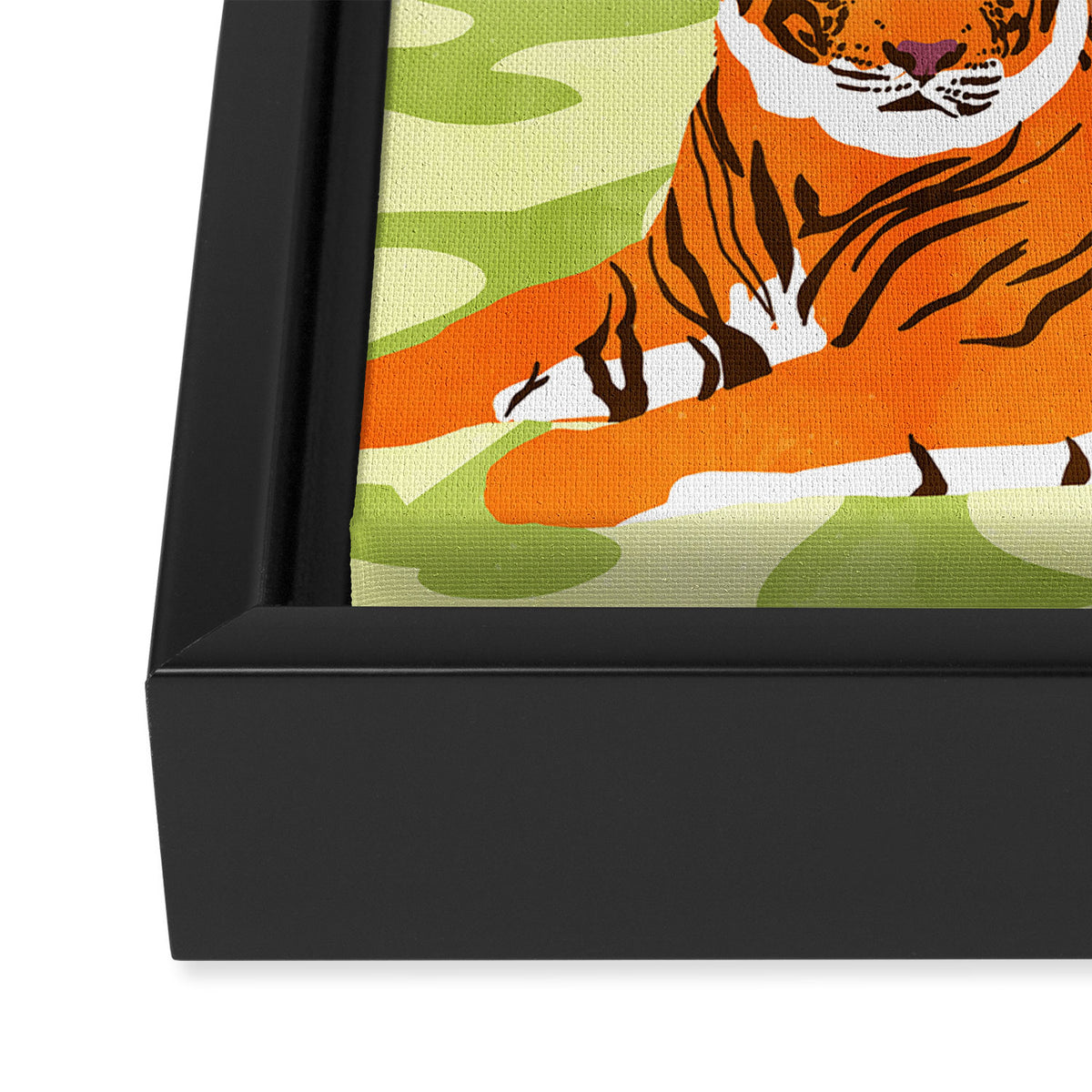 Just You & Me | Tiger Urban Jungle Friendship | Wild Cat Bohemian Black Woman with Pet  Framed Canvas Print Gallery Image 3