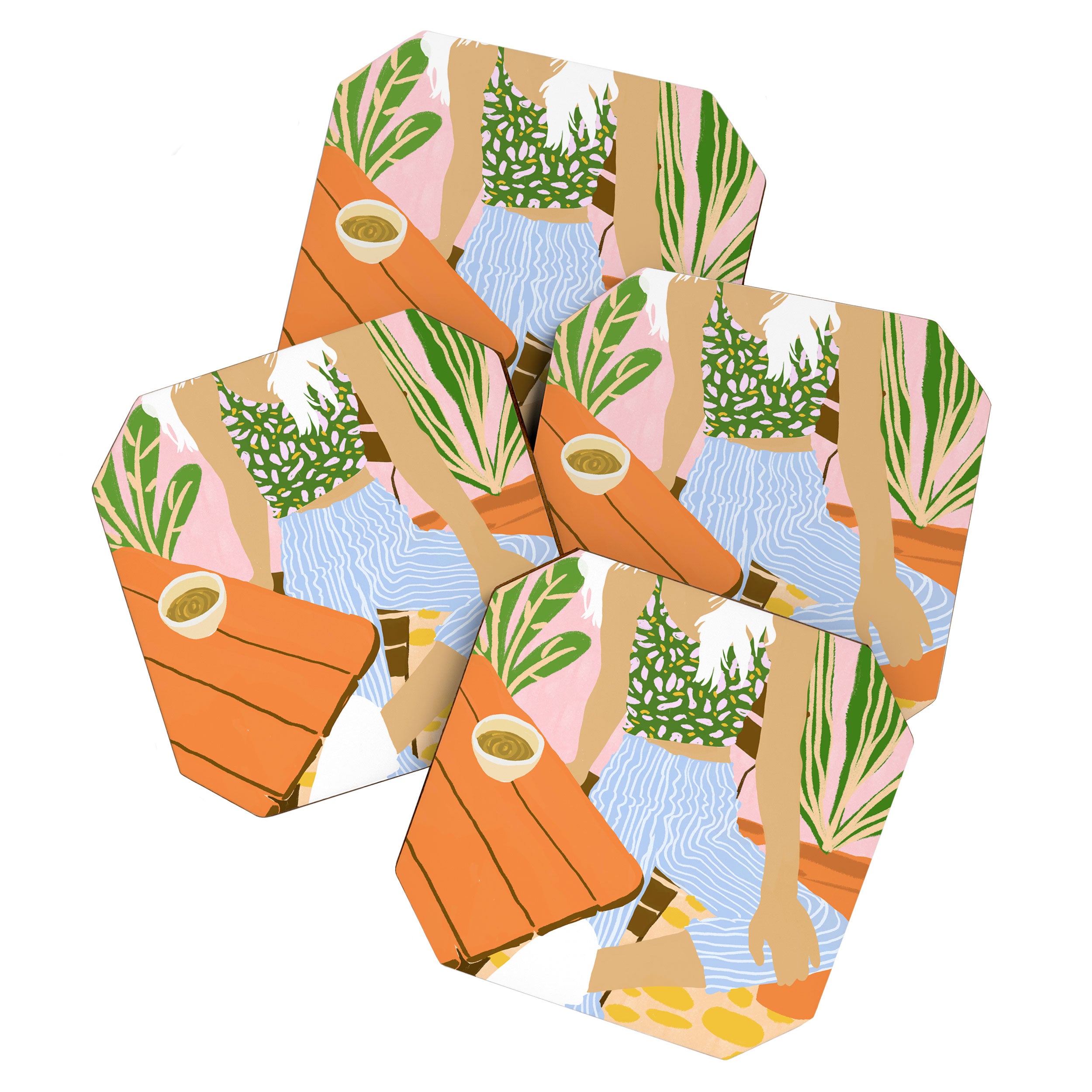 Kawa Tea #illustration #fashion Coaster Gallery Image 1