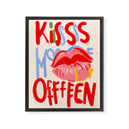Kiss More Often, Typography Quote Saying Fun Words, Eclectic Bohemian Contemporary Passion Love, Make Out Illustration Painting  Framed Canvas Print Gallery Image 6